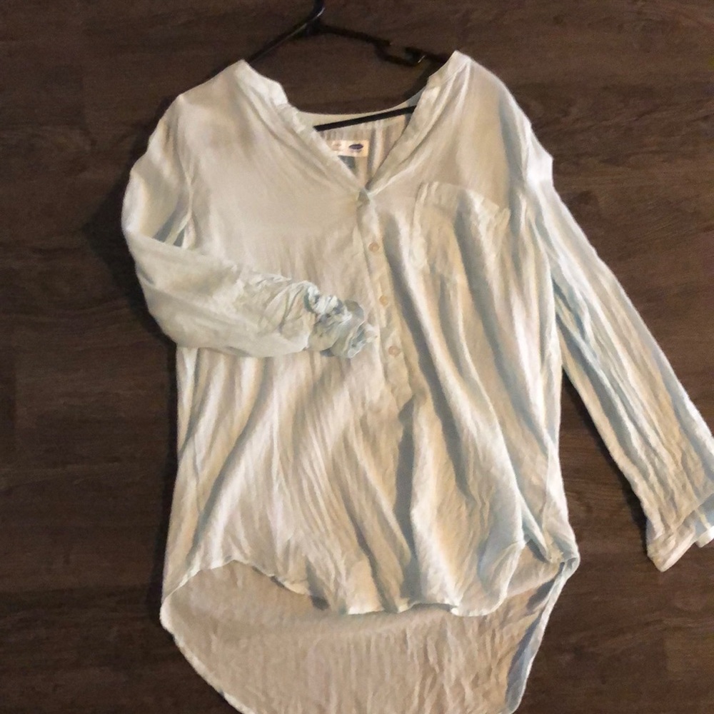 Gauzy material light blue tunic